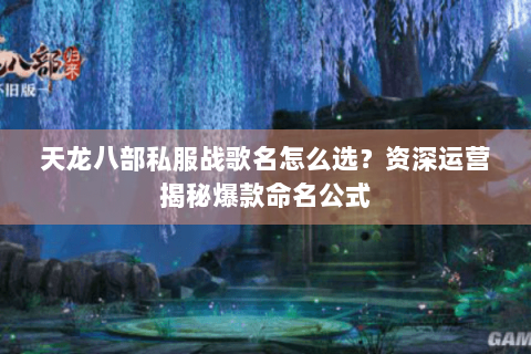 天龙八部私服战歌名怎么选？资深运营揭秘爆款命名公式
