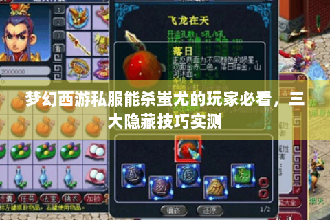 梦幻西游私服能杀蚩尤的玩家必看，三大隐藏技巧实测