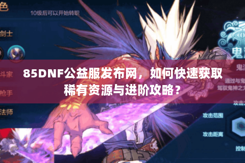 85DNF公益服发布网，如何快速获取稀有资源与进阶攻略？