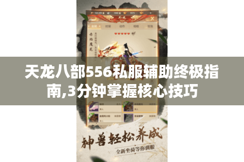天龙八部556私服辅助终极指南,3分钟掌握核心技巧