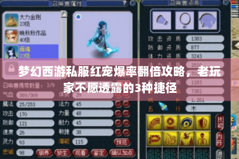 梦幻西游私服红宠爆率翻倍攻略，老玩家不愿透露的3种捷径