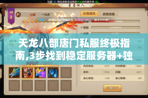 天龙八部唐门私服终极指南,3步找到稳定服务器+独家资源攻略