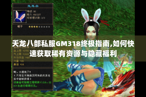天龙八部私服GM318终极指南,如何快速获取稀有资源与隐藏福利