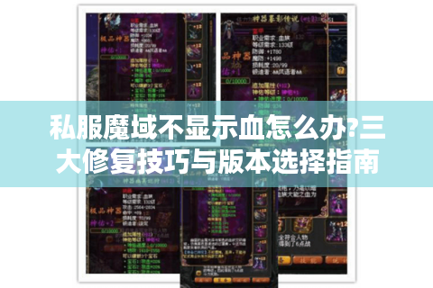 私服魔域不显示血怎么办?三大修复技巧与版本选择指南