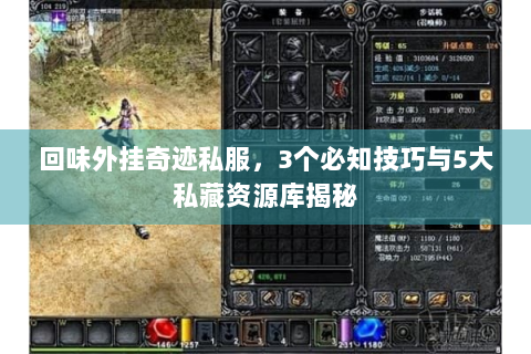 回味外挂奇迹私服，3个必知技巧与5大私藏资源库揭秘