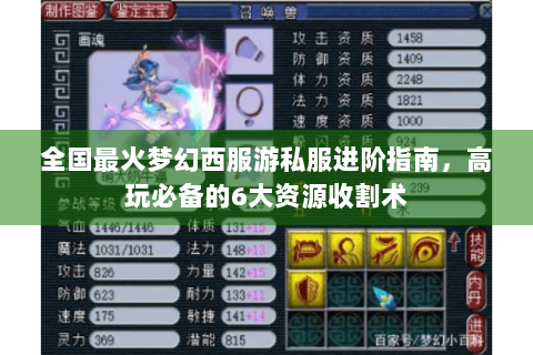 全国最火梦幻西服游私服进阶指南，高玩必备的6大资源收割术
