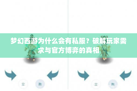 梦幻西游为什么会有私服？破解玩家需求与官方博弈的真相