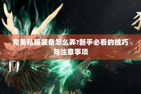 完美私服装备怎么弄?新手必看的技巧与注意事项