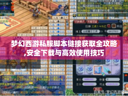 梦幻西游私服脚本链接获取全攻略,安全下载与高效使用技巧