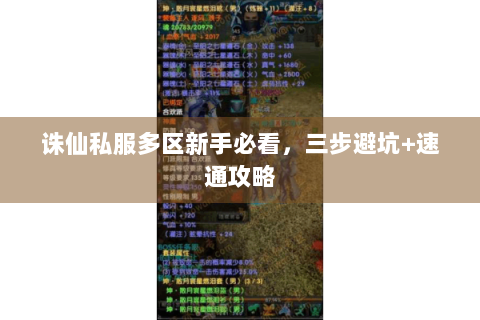 诛仙私服多区新手必看，三步避坑+速通攻略