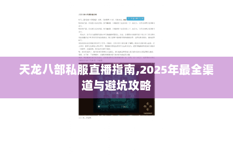 天龙八部私服直播指南,2025年最全渠道与避坑攻略