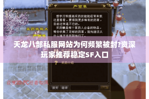 天龙八部私服网站为何频繁被封?资深玩家推荐稳定SF入口