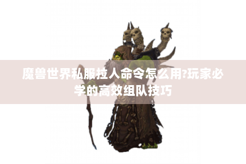 魔兽世界私服拉人命令怎么用?玩家必学的高效组队技巧