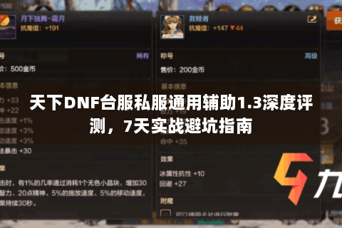 天下DNF台服私服通用辅助1.3深度评测，7天实战避坑指南