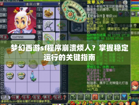 梦幻西游sf程序崩溃烦人？掌握稳定运行的关键指南