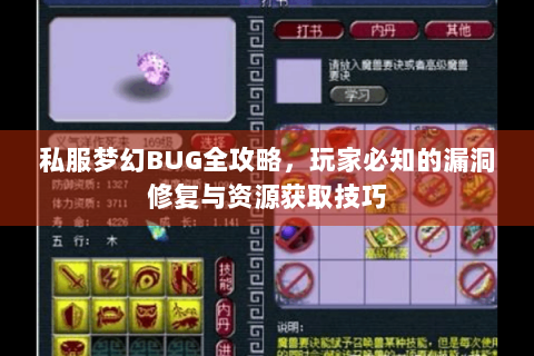 私服梦幻BUG全攻略，玩家必知的漏洞修复与资源获取技巧