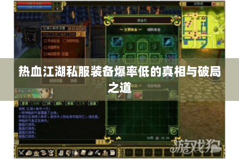 热血江湖私服装备爆率低的真相与破局之道