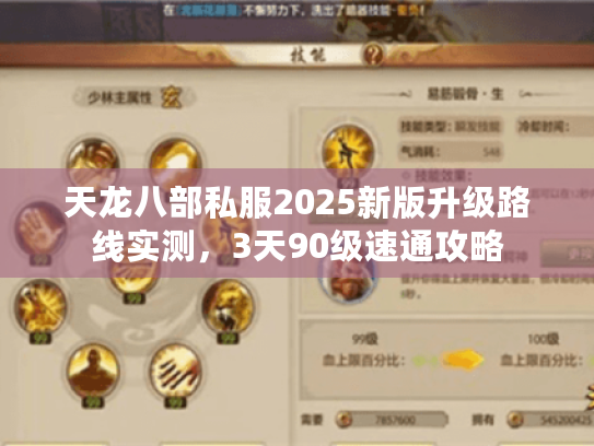 天龙八部私服2025新版升级路线实测，3天90级速通攻略