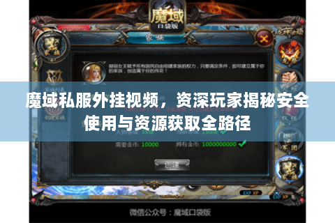 魔域私服外挂视频，资深玩家揭秘安全使用与资源获取全路径