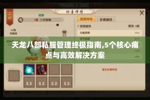 天龙八部私服管理终极指南,5个核心痛点与高效解决方案