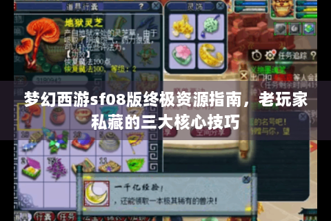 梦幻西游sf08版终极资源指南，老玩家私藏的三大核心技巧
