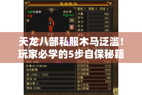 天龙八部私服木马泛滥！玩家必学的5步自保秘籍