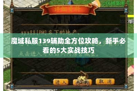 魔域私服139辅助全方位攻略，新手必看的5大实战技巧