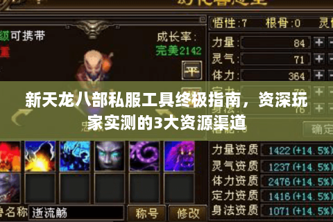 新天龙八部私服工具终极指南，资深玩家实测的3大资源渠道