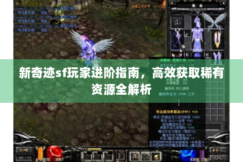 新奇迹sf玩家进阶指南，高效获取稀有资源全解析