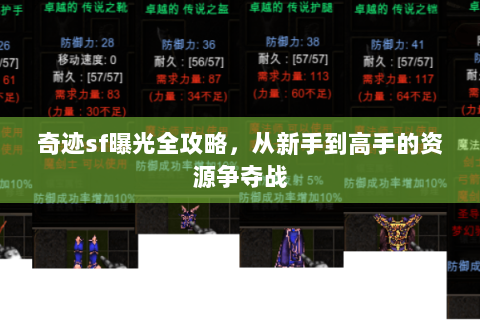 奇迹sf曝光全攻略，从新手到高手的资源争夺战