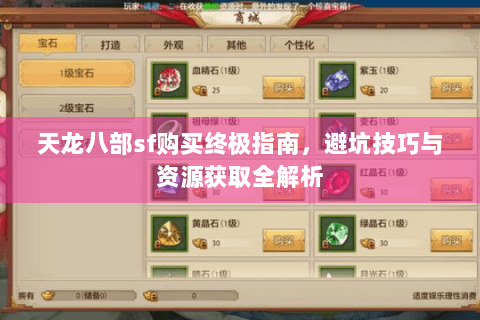 天龙八部sf购买终极指南，避坑技巧与资源获取全解析