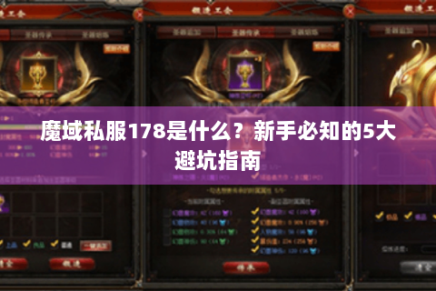 魔域私服178是什么？新手必知的5大避坑指南