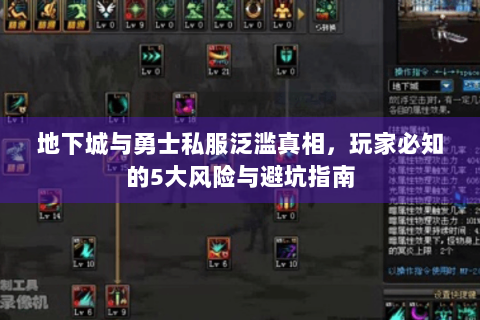 地下城与勇士私服泛滥真相，玩家必知的5大风险与避坑指南