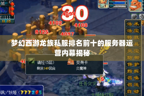 梦幻西游龙族私服排名前十的服务器运营内幕揭秘