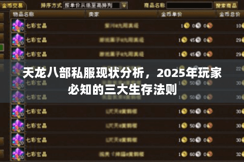 天龙八部私服现状分析，2025年玩家必知的三大生存法则