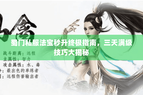蜀门私服法宝秒升终极指南，三天满级技巧大揭秘