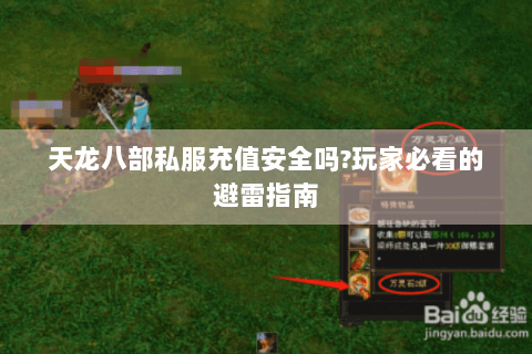 天龙八部私服充值安全吗?玩家必看的避雷指南