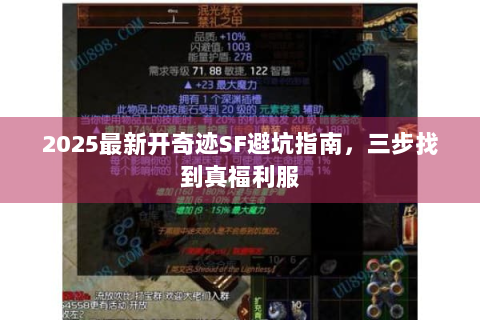 2025最新开奇迹SF避坑指南，三步找到真福利服
