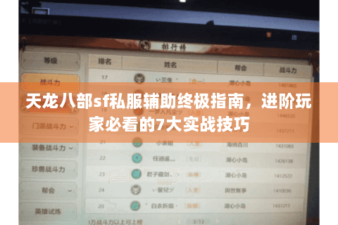 天龙八部sf私服辅助终极指南，进阶玩家必看的7大实战技巧