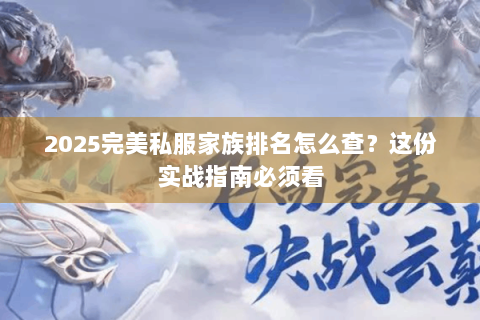 2025完美私服家族排名怎么查？这份实战指南必须看