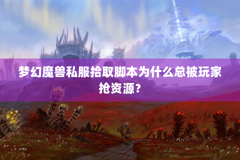 梦幻魔兽私服拾取脚本为什么总被玩家抢资源？