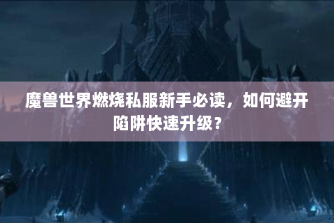 魔兽世界燃烧私服新手必读，如何避开陷阱快速升级？