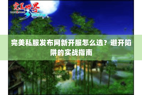 完美私服发布网新开服怎么选？避开陷阱的实战指南
