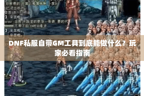 DNF私服自带GM工具到底能做什么？玩家必看指南