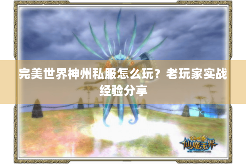 完美世界神州私服怎么玩？老玩家实战经验分享