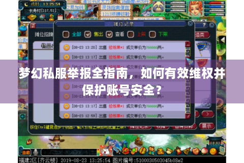 梦幻私服举报全指南，如何有效维权并保护账号安全？