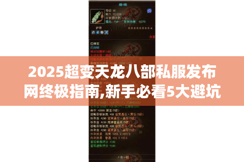 2025超变天龙八部私服发布网终极指南,新手必看5大避坑技巧