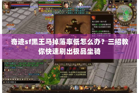 奇迹sf黑王马掉落率低怎么办？三招教你快速刷出极品坐骑