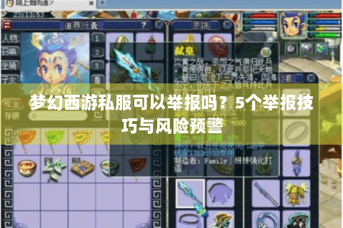 梦幻西游私服可以举报吗？5个举报技巧与风险预警