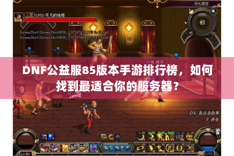 DNF公益服85版本手游排行榜，如何找到最适合你的服务器？